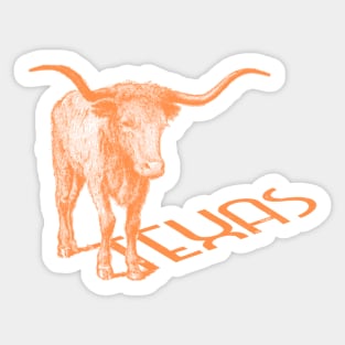 Texas Bullhorn Design Sticker